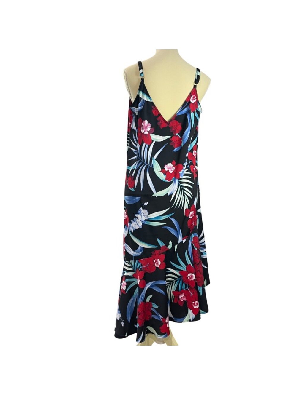 Tommy Bahama Midnight Orchid Asymmetrical Dress Women's Size Large Lightweight